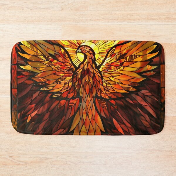 Item preview, stained glass phoenix rising print designed and sold by dcrc.