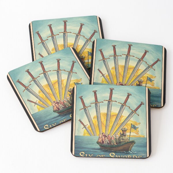 Item preview, Tarot Card - Six of Swords designed and sold by ZodiacWonders.