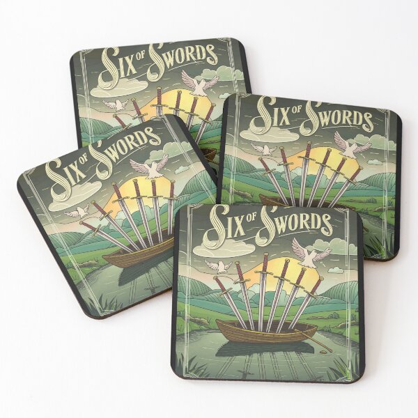 Item preview, Tarot Card - Six of Swords designed and sold by ZodiacWonders.