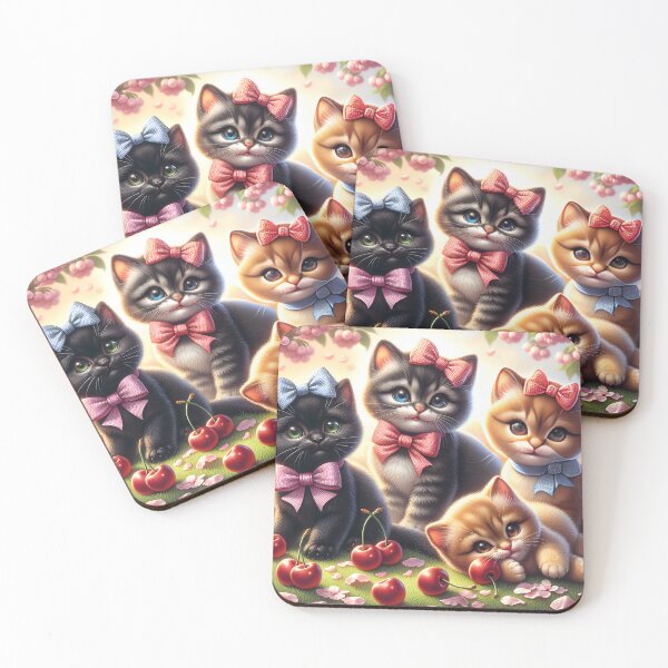 Item preview, "Cherry Coquette Whiskers: Bowed Beauties" designed and sold by MindVibe.