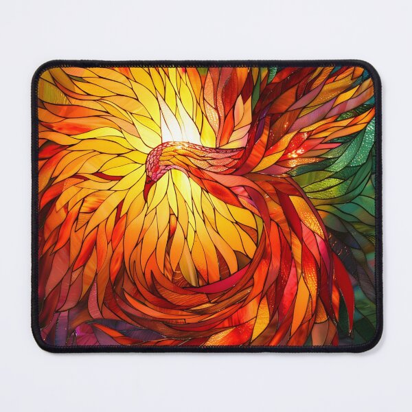 Item preview, stained glass phoenix rising print designed and sold by dcrc.