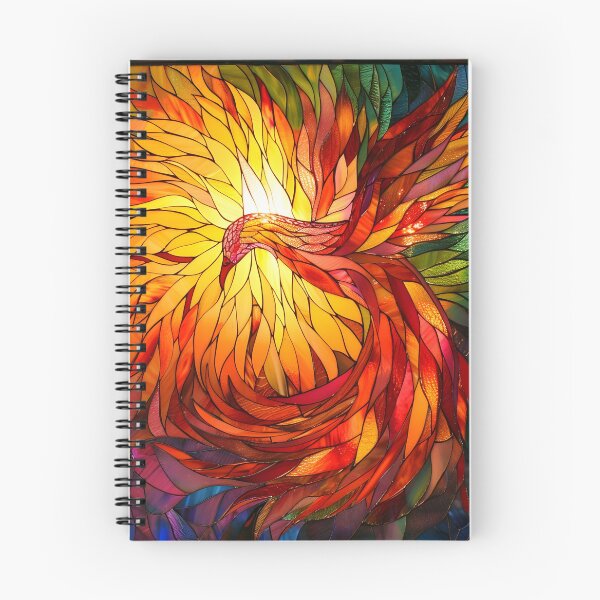 Item preview, stained glass phoenix rising print designed and sold by dcrc.