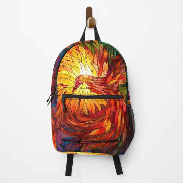 Item preview, stained glass phoenix rising print designed and sold by dcrc.