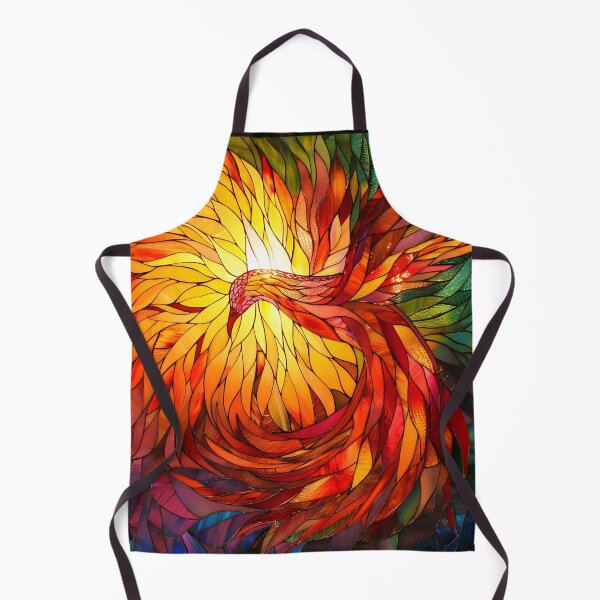 Item preview, stained glass phoenix rising print designed and sold by dcrc.