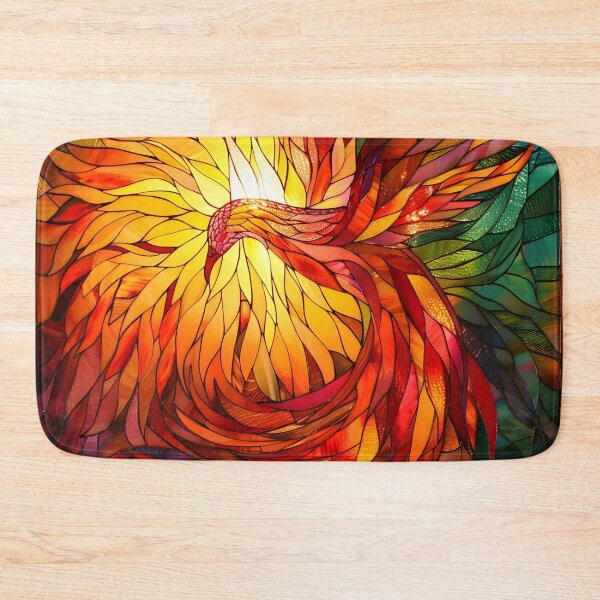 Item preview, stained glass phoenix rising print designed and sold by dcrc.
