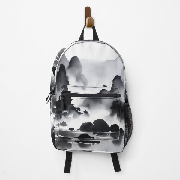 Item preview, Cliff lake tree stone ink drawing designed and sold by JangmiHorang.
