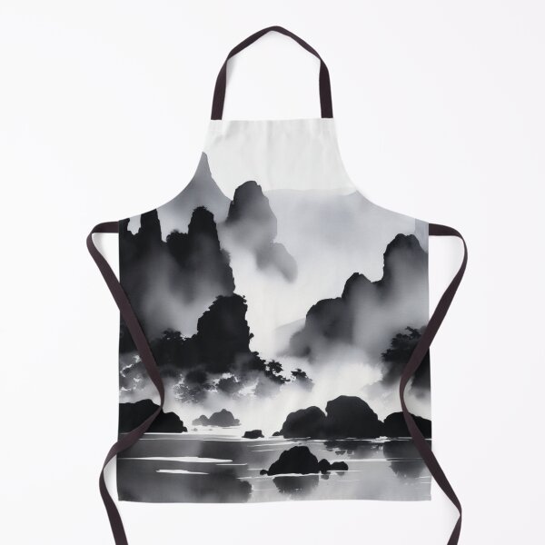 Item preview, Cliff lake tree stone ink drawing designed and sold by JangmiHorang.