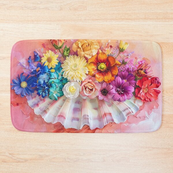 Item preview, Watercolor flowers in an open clam shell designed and sold by dcrc.