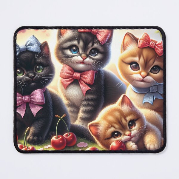 Item preview, "Cherry Coquette Whiskers: Bowed Beauties" designed and sold by MindVibe.