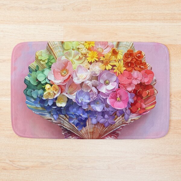 Item preview, watercolor flowers in an open clam shell designed and sold by dcrc.