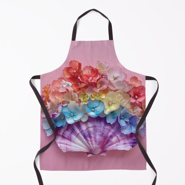 Item preview, watercolor flowers in an open clam shell designed and sold by dcrc.