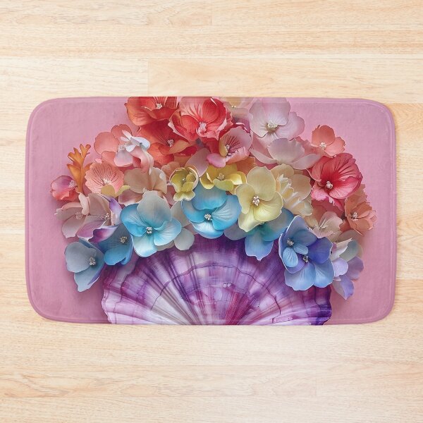 Item preview, watercolor flowers in an open clam shell designed and sold by dcrc.