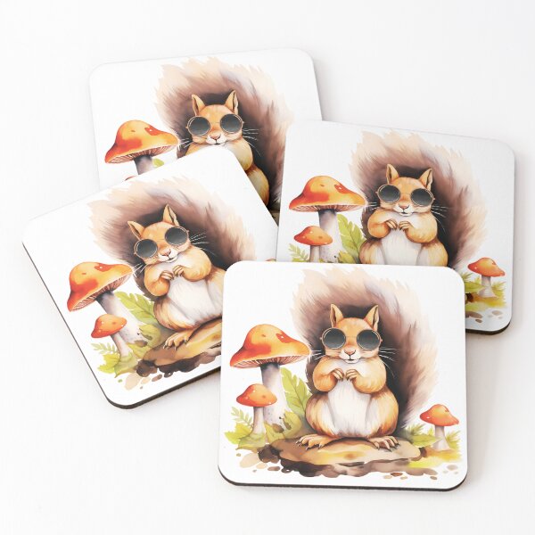 Item preview, Watercolor Squirrel Wearing Sunglasses designed and sold by TheAnimalZ00.