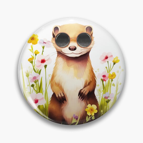 Item preview, Watercolor Weasel Wearing Sunglasses designed and sold by TheAnimalZ00.