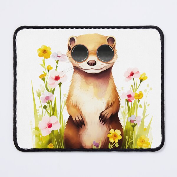 Item preview, Watercolor Weasel Wearing Sunglasses designed and sold by TheAnimalZ00.
