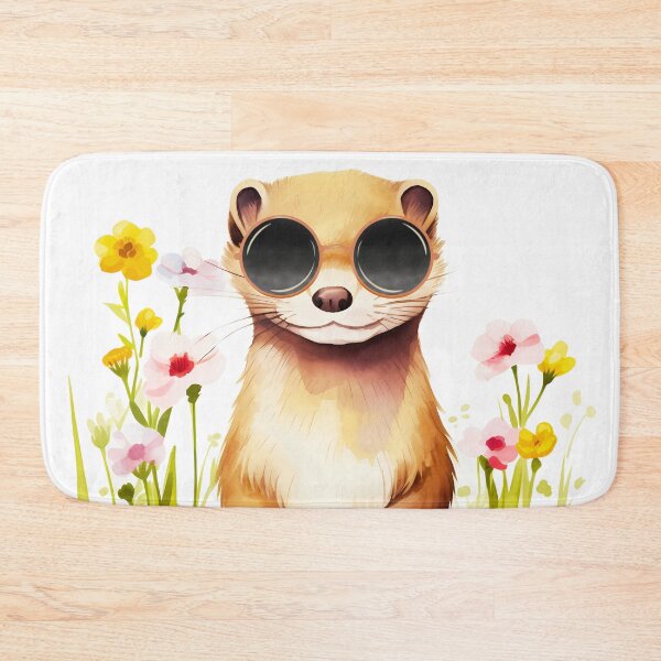 Item preview, Watercolor Weasel Wearing Sunglasses designed and sold by TheAnimalZ00.
