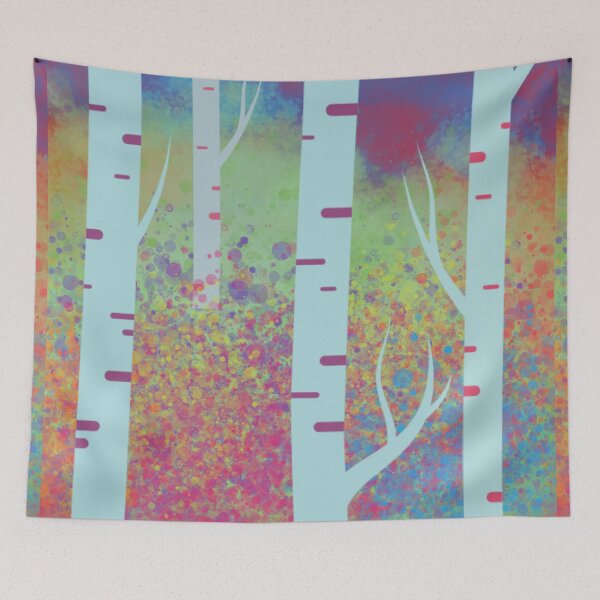Item preview, Colorful Birch Trees designed and sold by Pixiejim.