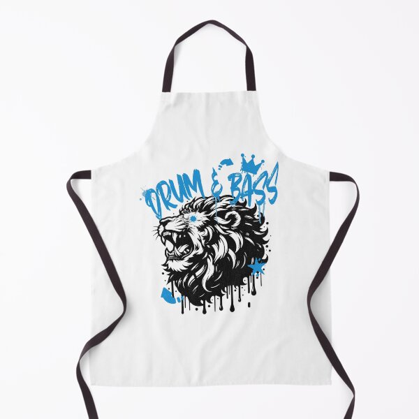 Item preview, DRUM AND BASS - Stenciled Lion (black/blue) designed and sold by Discothreadz.