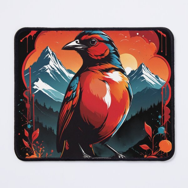 Item preview, Red bird with mountain designed and sold by Q Q.