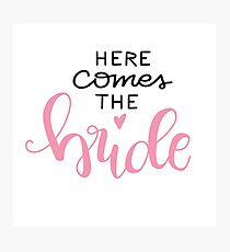Here comes the bride - rose / black Photographic Print