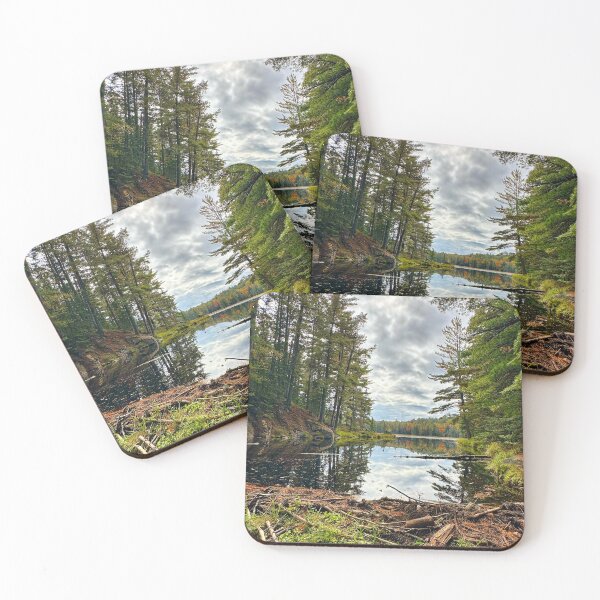 Item preview, Beautiful beaver dams in a pond during fall designed and sold by ClarissaFlora.