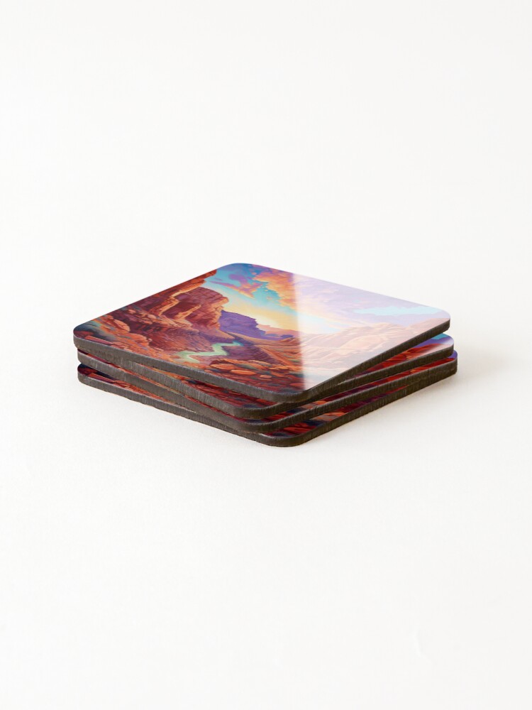 Thumbnail 4 of 5, Coasters (Set of 4), Raging Reverie designed and sold by PrintPulseInk.