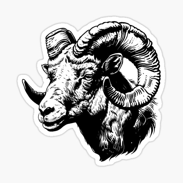 Item preview, Bighorn Sheep Head Relief Print Illustration designed and sold by bighorndesignco.