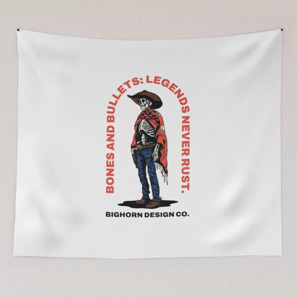Item preview, Skeleton Cowboy Bones & Bullets Illustration designed and sold by bighorndesignco.
