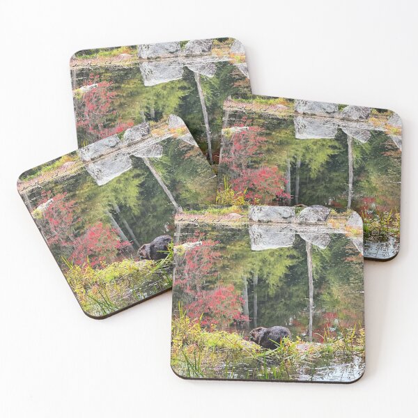 Item preview, A hungry beaver in a beautiful fall pond designed and sold by ClarissaFlora.