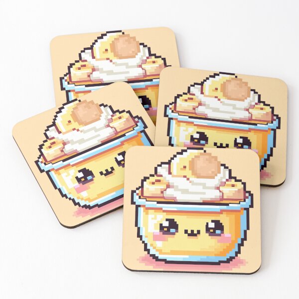 Item preview, Cute Banana Pudding pixel art designed and sold by Vibrantpixel47.