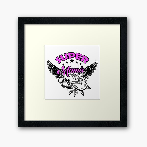 Vista previa del artículo con la obra «Super mama», diseñado y vendido por HMbyBertha.