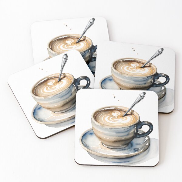 Artikelvorschau, Kaffee & Kontemplation - Aquarell Kaffee Stillleben entworfen und verkauft von SereneSplashes.