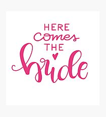 Here comes the bride - pink Photographic Print