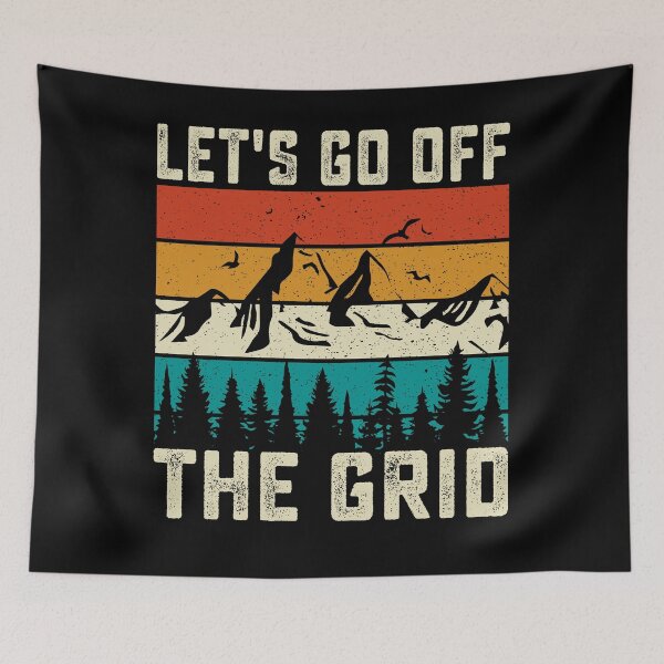 Item preview, Retro Vintage Hiking Let's Go Off the Grid designed and sold by Merchrise.