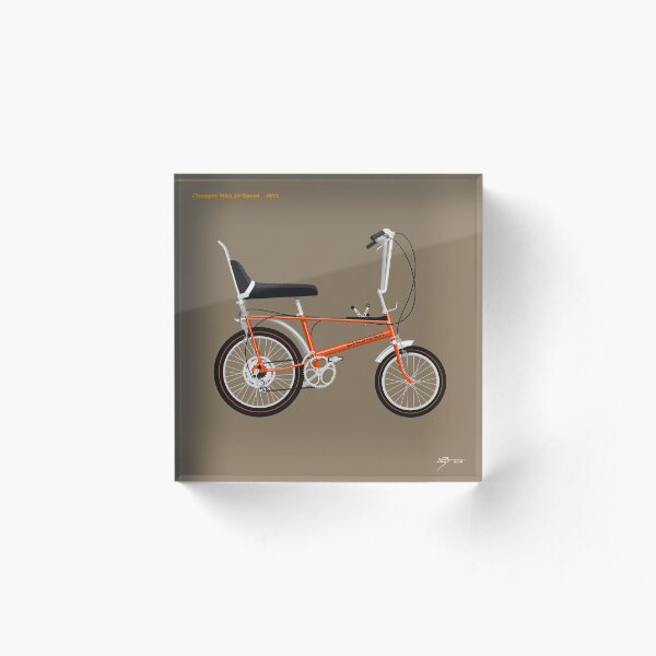 Classic Raleigh Chopper Mk1 10 Speed in Brilliant Orange Acrylic Block