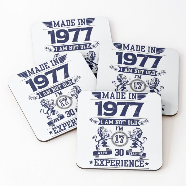 Item preview, MADE IN 1977 I AM NOT OLD I AM 17 WITH 30 YEARS OF EXPERIENCE | Classic Birthday Funny Typographic Art designed and sold by CanvasThread.