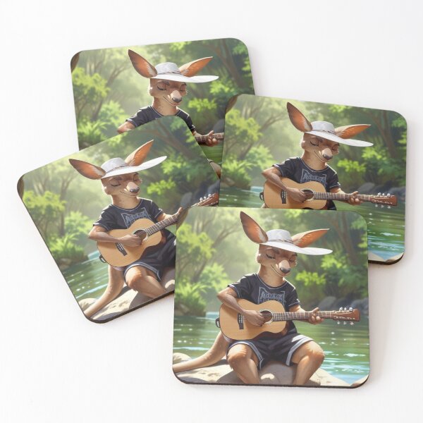 Item preview, Kangaroo Guitarist in summer designed and sold by Artbellachi.