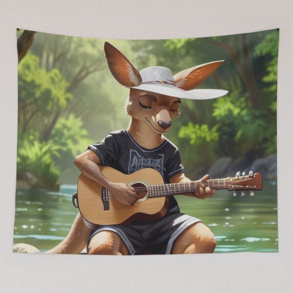 Item preview, Kangaroo Guitarist in summer designed and sold by Artbellachi.