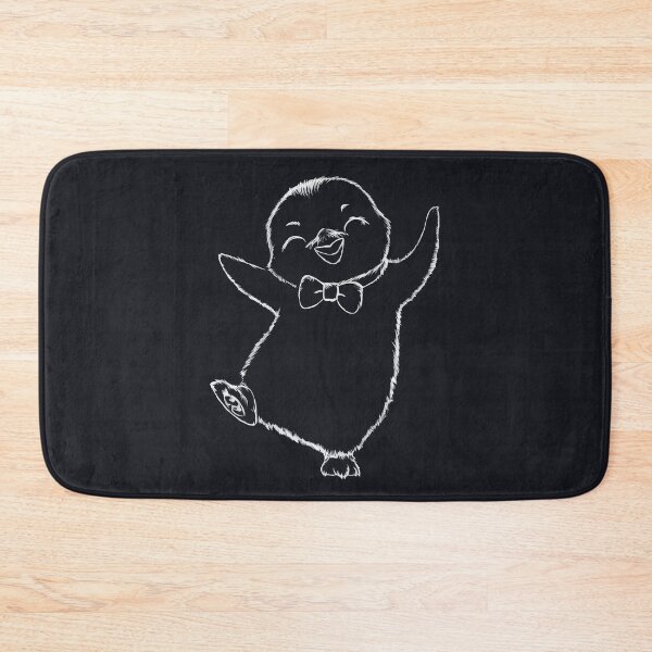 Item preview,  white line art portrayal of a joyful penguin designed and sold by Firas Aljazzar.