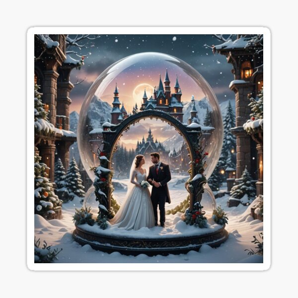 Item preview, Wedding Couple At Evening Snow Globe designed and sold by Paw's Arts.