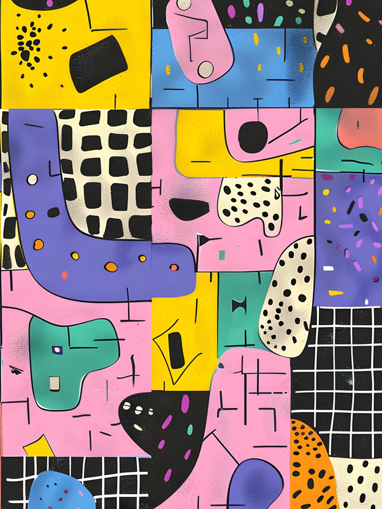 Thumbnail 4 of 4, iPhone Case, Abstract Patchwork Pattern designed and sold by Snifferius.