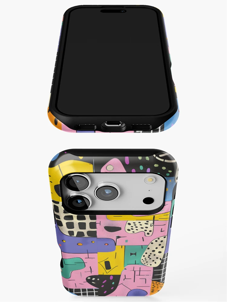 Thumbnail 3 of 4, iPhone Case, Abstract Patchwork Pattern designed and sold by Snifferius.