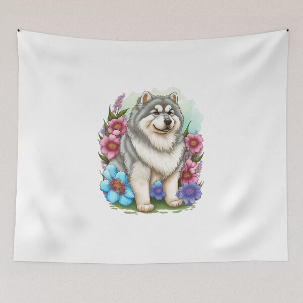 Item preview, Alaska - Puppy with flowers  designed and sold by Kappadog.