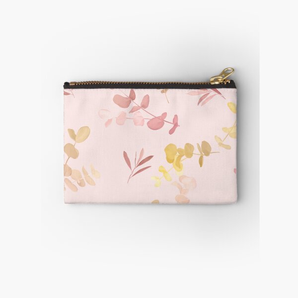 Item preview, Gently vibrant pastel Eucalyptus cinerea leaves adorning a soft pink background designed and sold by momoxsama.