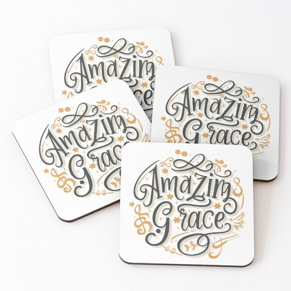 Item preview, Amazing Grace: Christian Message Design with Playful Font and Star Swirl Decors designed and sold by HahaHandlesHub.