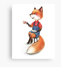 Fox and coffee Canvas Print
