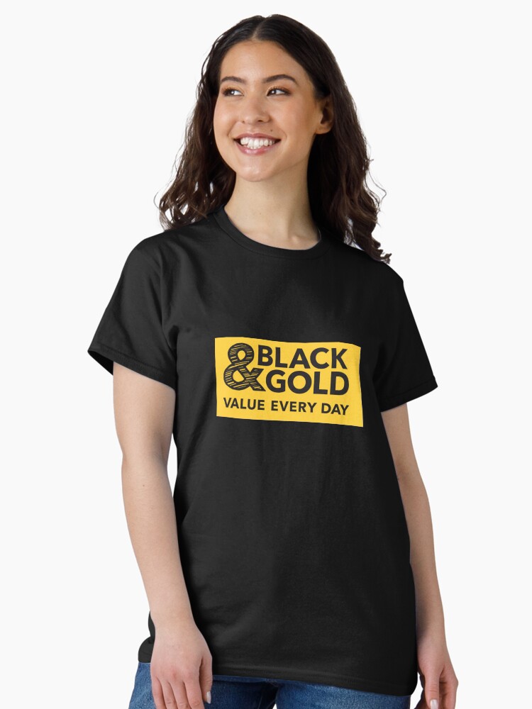 Thumbnail 2 of 7, Classic T-Shirt, Black and Gold brand designed and sold by rohanharry.