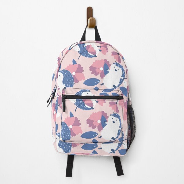Item preview, Adorable hedgehogs surrounded by blossoms and foliage in soft shades of blue and pink designed and sold by momoxsama.