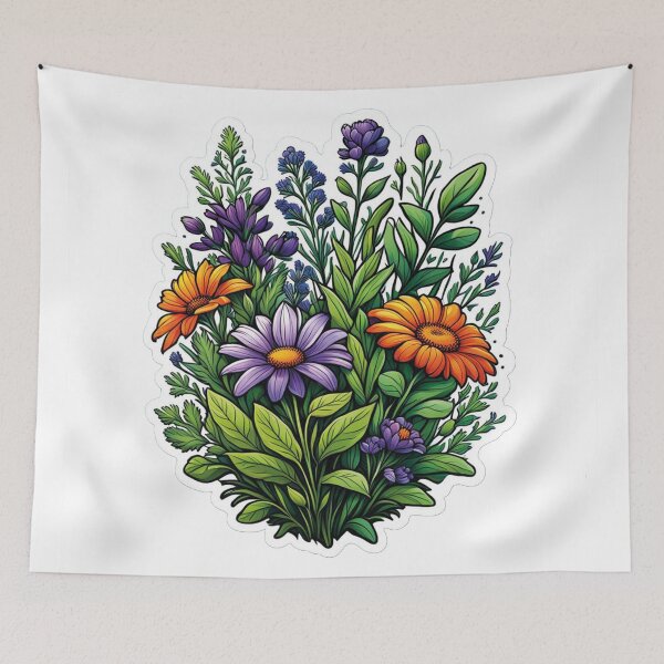 Item preview, Flowers and stars: a heavenly composition designed and sold by Ink-Kreativ.