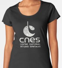 CNES Frankreich - Weiße Ausgabe Premium Rundhals-Shirt